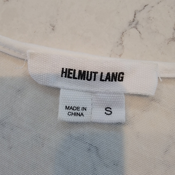 Helmut Lang white sleveless patchwork asymmetrical top size small - Picture 5 of 8